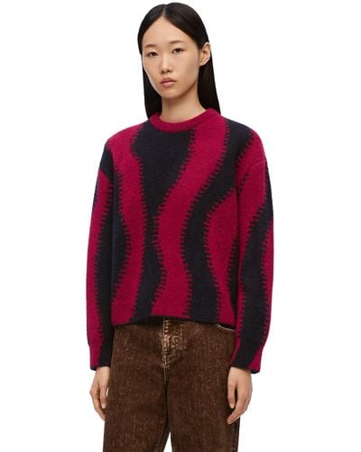 Loewe Colorblocked Wool-blend Sweater - Red