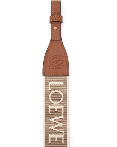 Loewe Luxury Anagram Loop Strap In Jacquard And Calfskin - Brown