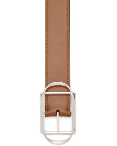 Loewe Luxury Curved Buckle Belt In Smooth Calfskin - White