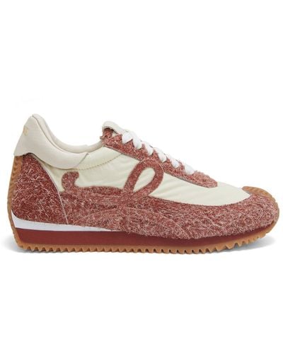 Loewe Flow Runner Monogram Leather And Shell Trainers - Pink