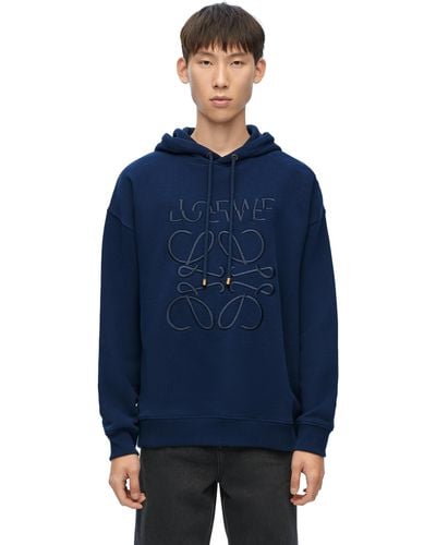 Loewe Relaxed Fit Hoodie In Cotton - Blue