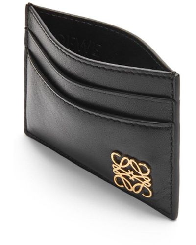 Loewe Luxury Puffer Anagram Plain Cardholder In Shiny Nappa Calfskin - Black
