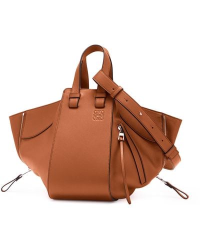 Loewe Luxury Small Hammock Bag In Classic Calfskin - Brown