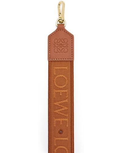 Loewe Luxury Anagram Pin Strap In Jacquard And Classic Calfskin - Natural