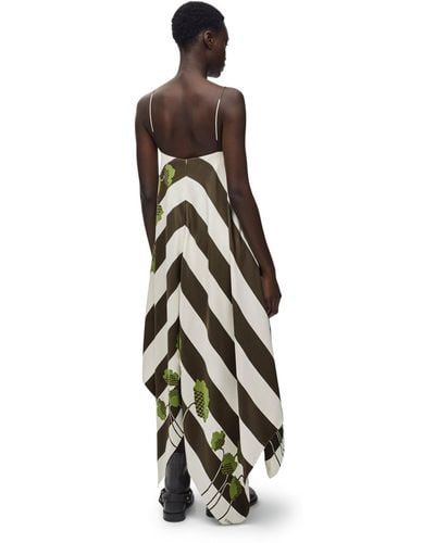 Loewe Luxury Asymmetric Dress In Silk - White