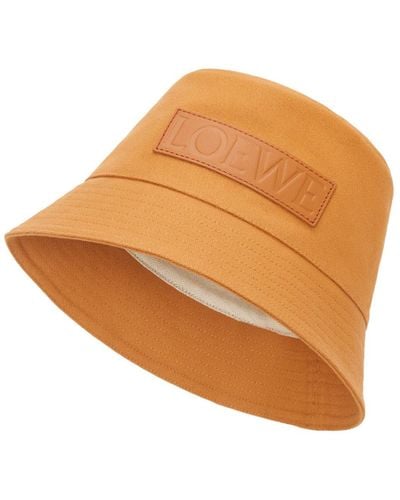 Loewe Bucket Hat In Canvas - Orange
