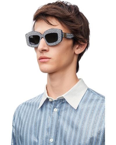 Loewe Luxury Pavé Screen Sunglasses In Acetate - Blue