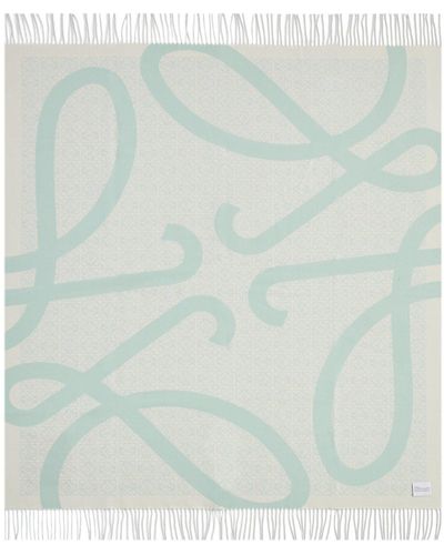 Loewe Anagram Blanket In Wool - Multicolor