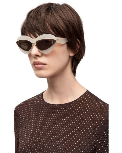 Loewe Luxury Cateye Double Frame Sunglasses In Acetate And Metal - Brown