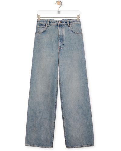 Loewe Wide Leg Jeans In Denim - Blue