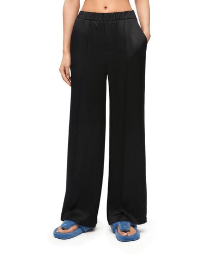 Loewe Luxury Pajama Pants In Silk For - Black