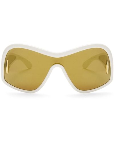 Loewe Luxury Square Mask Sunglasses In Acetate And Nylon For - Yellow