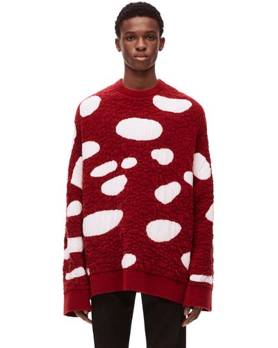 Loewe Mushroom Sweater In Technical Wool - Red