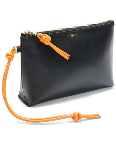 Loewe Luxury Knot T Pouch In Shiny Nappa Calfskin - White