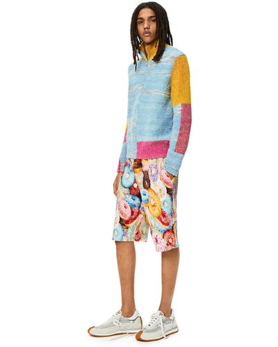 Loewe Zipped Cardigan In Wool - Multicolour