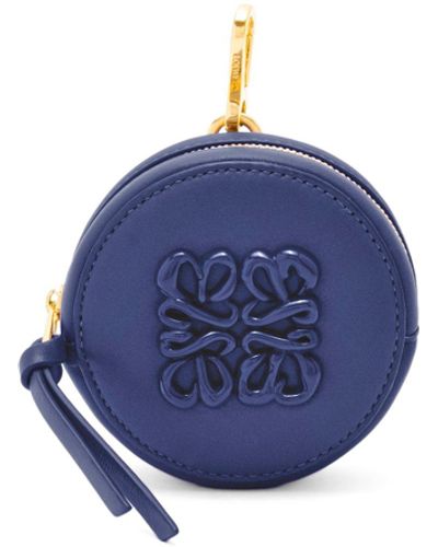 Loewe Luxury Inflated Anagram Cookie Charm In Silk Calfskin - Blue