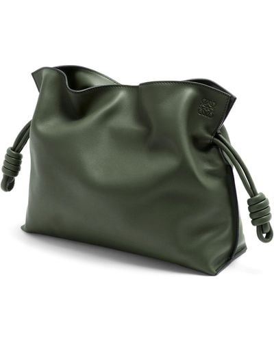 Loewe Mini Leather Flamenco Purse - Green