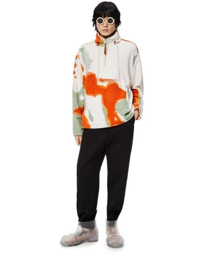 Loewe Silicone Melange Fleece Jacket In Polyester - Orange