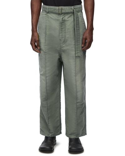 Loewe Low Crotch Pants In Denim - Green