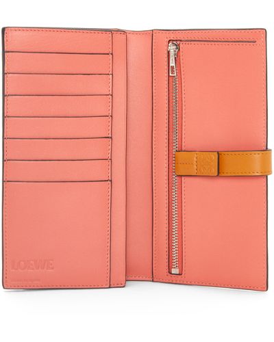 Loewe Luxury Large Vertical Wallet In Grained Calfskin - Multicolor