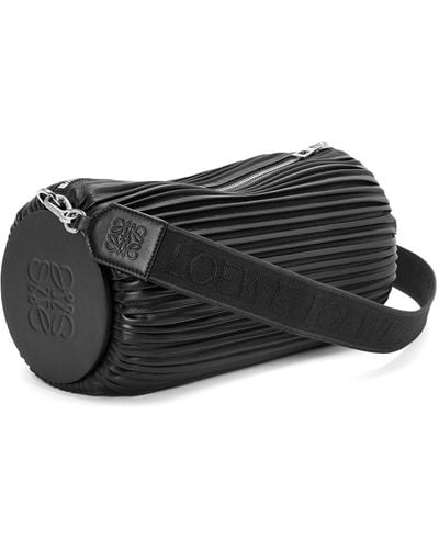 Loewe Large Bracelet Pouch In Pleated Nappa - Black