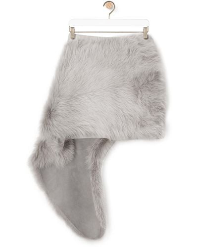 Loewe Luxury Mini Skirt In Shearling For Women - White