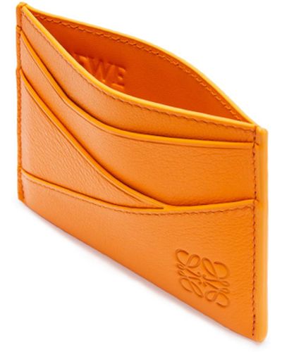Loewe Luxury Puzzle Plain Cardholder In Classic Calfskin - Orange