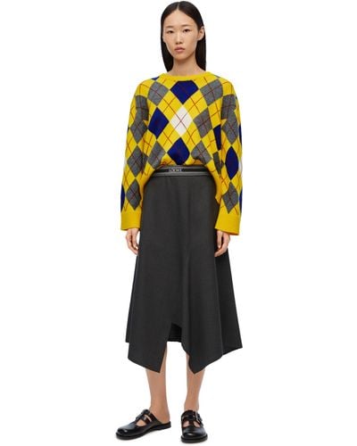 Loewe Argyle-knitted Round-neck Wool Jumper - Yellow