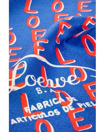 Loewe Luxury Scarf In Silk - Blue