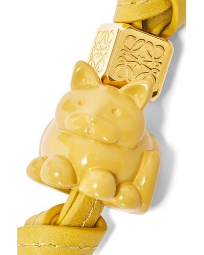 Loewe Kitty Charm In Calfskin And Brass - Metallic