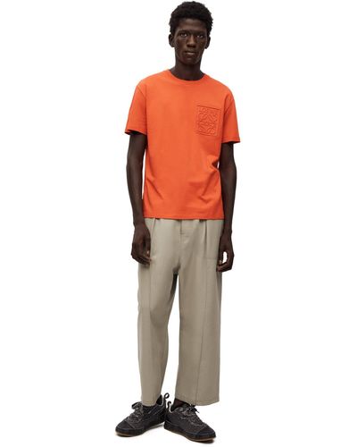 Loewe Debossed Anagram T-shirt In Cotton - Orange