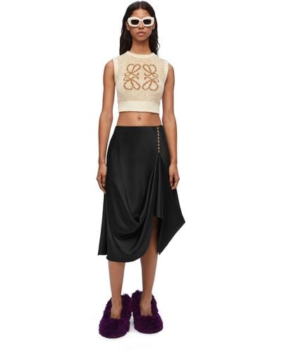 Loewe Embellished Silk-satin Midi Skirt - Black