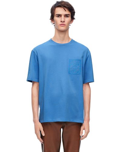 Loewe Luxury Relaxed Fit T-shirt In Cotton - Blue
