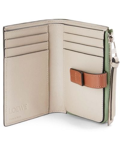 Loewe Luxury Slim Compact Wallet In Soft Grained Calfskin - Green