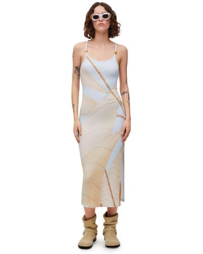 Loewe Luxury Strappy Dress In Cotton Blend - Multicolour