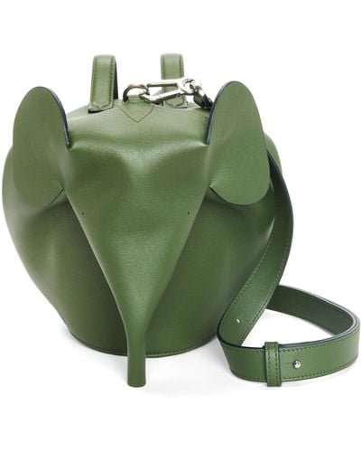 Loewe Luxury Large Elephant Bag In Classic Calfskin - Green