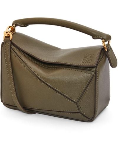 Loewe Luxury Mini Puzzle Bag In Classic Calfskin - Brown