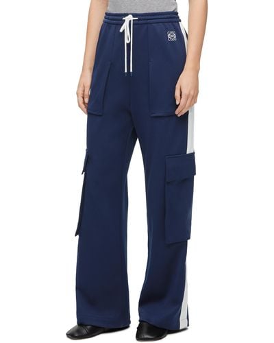 Loewe Cargo Tracksuit Pants In Technical Jersey - Blue