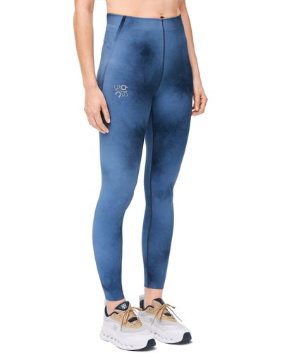 Loewe Luxury Active Tights In Technical Jersey - Blue
