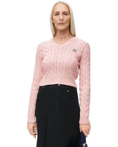 Loewe Luxury Sweater In Cotton - Pink