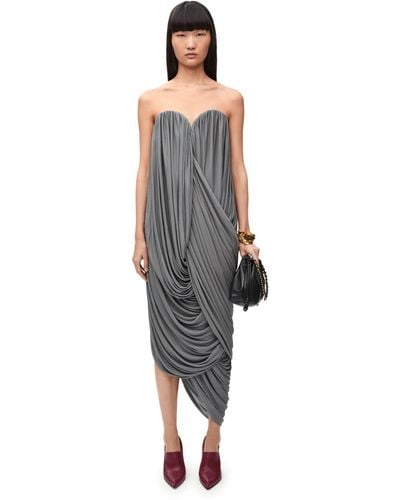 Loewe Luxury Bustier Dress In Viscose For - Grey