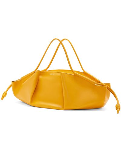 Loewe Xl Paseo Bag In Shiny Nappa Calfskin - Yellow