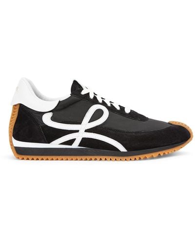 Loewe Flow Runner Monogram Leather And Shell Trainers - Black