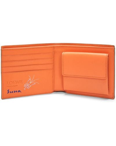 Loewe Luxury Eels Bifold Coin Wallet In Satin Calfskin - Orange