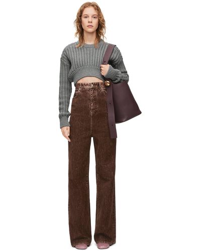 Loewe Luxury High Waisted Jeans In Denim - Brown