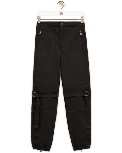 Loewe Luxury Cargo Trousers In Cotton For - Black