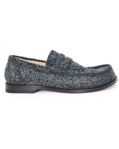 Loewe Luxury Campo Loafer In Brushed Suede - Blue