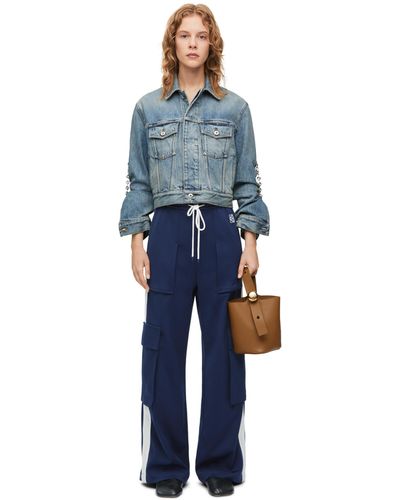 Loewe Cargo Tracksuit Trousers In Technical Jersey - Blue