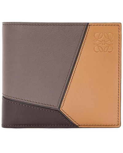 Loewe Puzzle Bifold Coin Wallet In Classic Calfskin - Multicolor