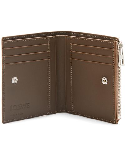 Loewe Luxury Slim Compact Wallet In Soft Grained Calfskin - Brown